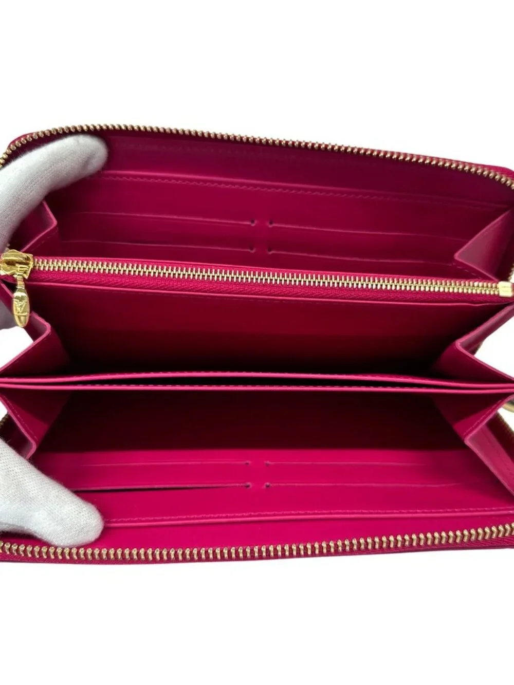 Louis Vuitton Wallet Monogram Ikat Flower Vernis Zippy Rose Indien Pink